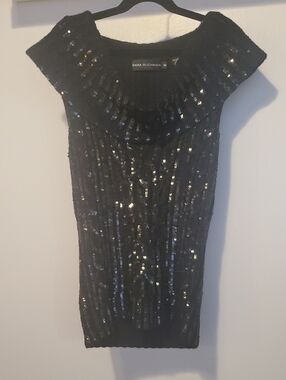 Dana Buchman Black Sequin Cocktail Tunic